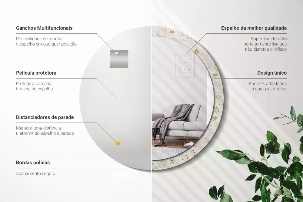 Kulaté dekorativní zrcadlo Mystický vzor