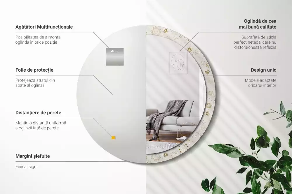 Kulaté dekorativní zrcadlo Mystický vzor