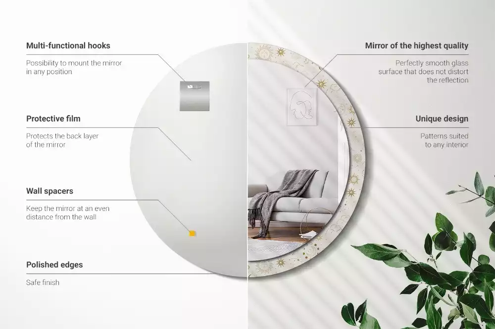 Kulaté dekorativní zrcadlo Mystický vzor