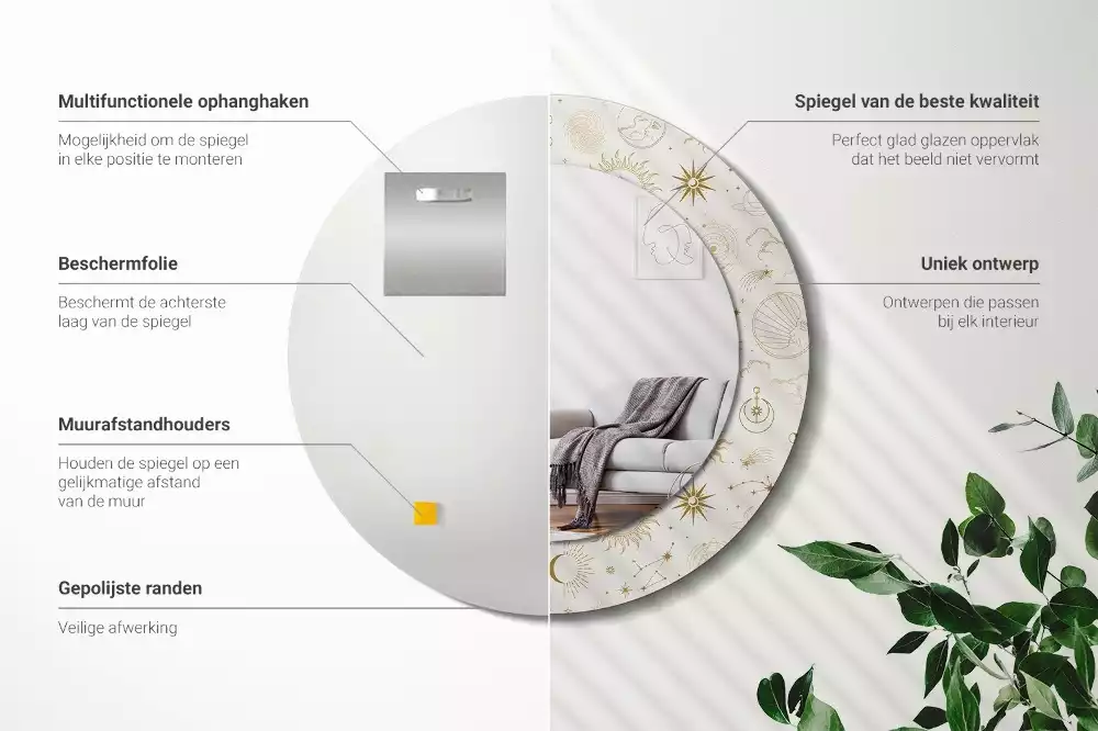 Kulaté dekorativní zrcadlo Mystický vzor