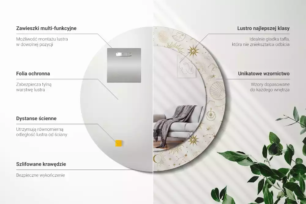 Kulaté dekorativní zrcadlo Mystický vzor