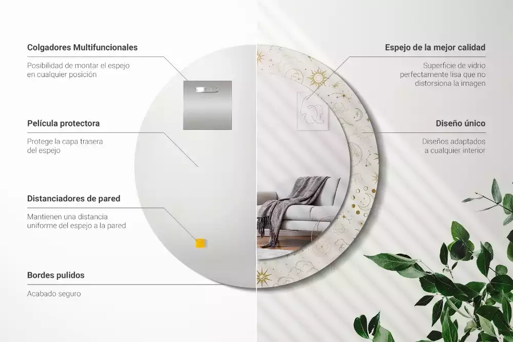 Kulaté dekorativní zrcadlo Mystický vzor