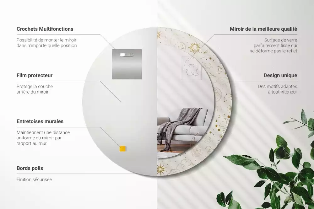 Kulaté dekorativní zrcadlo Mystický vzor