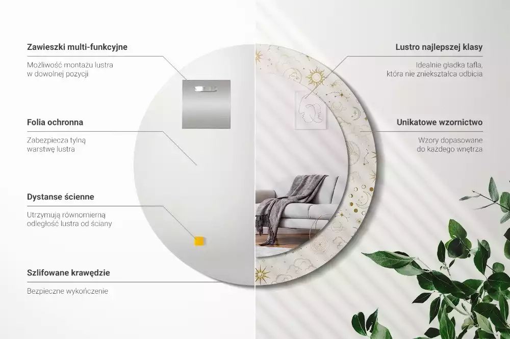 Kulaté dekorativní zrcadlo Mystický vzor