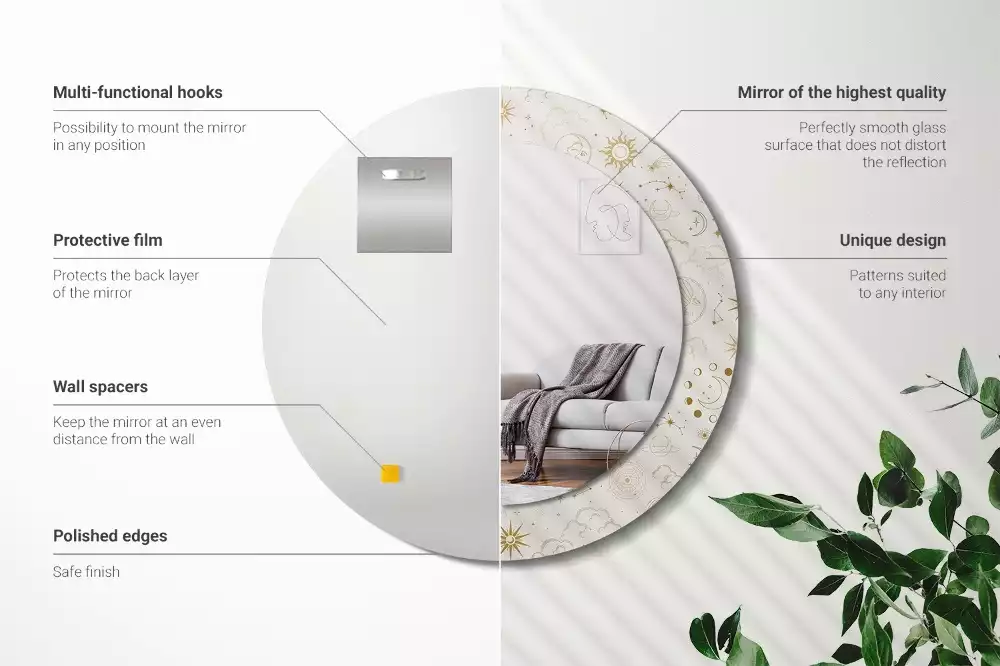 Kulaté dekorativní zrcadlo Mystický vzor