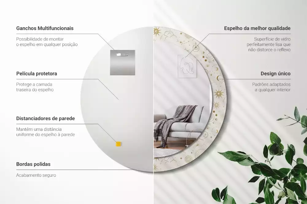 Kulaté dekorativní zrcadlo Mystický vzor