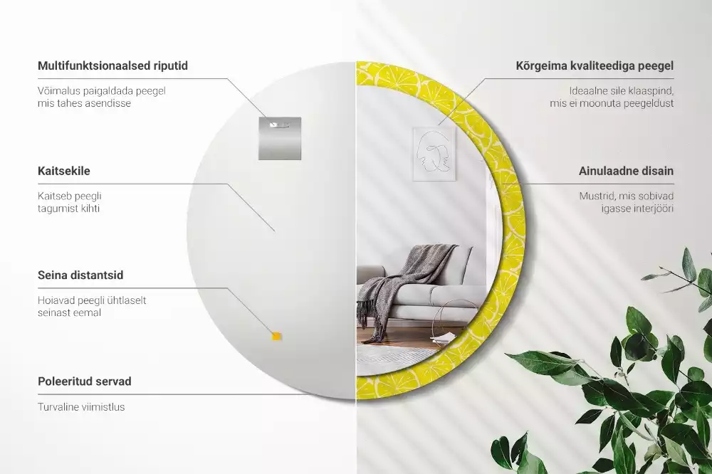 Kulaté dekorativní zrcadlo Citrony
