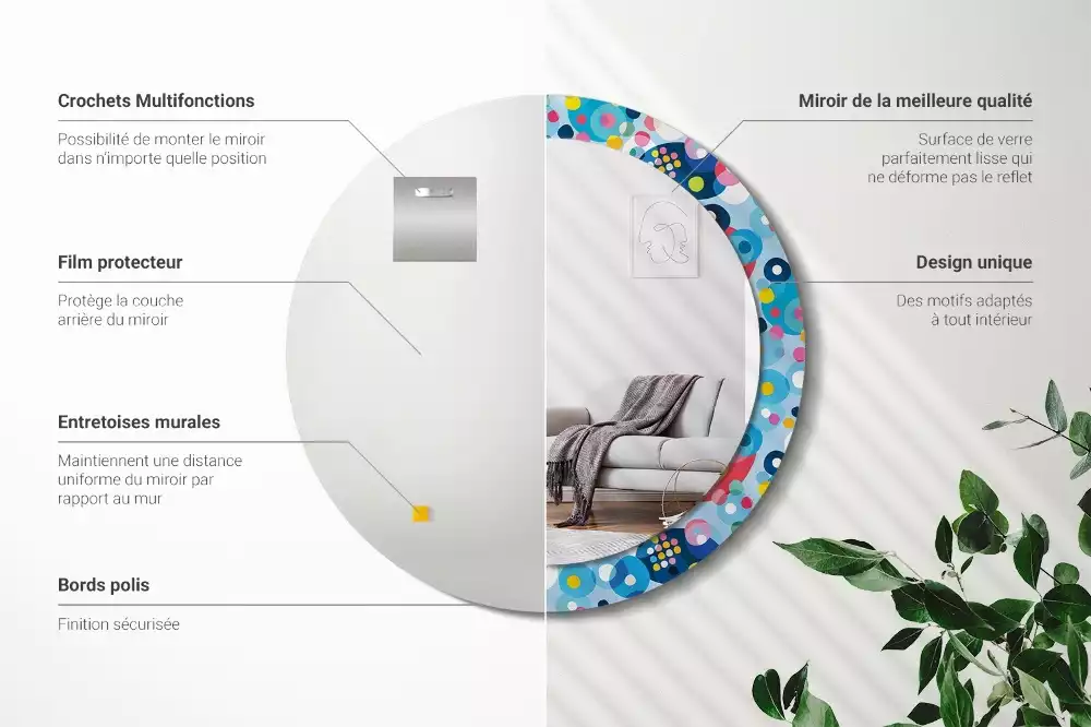 Kulaté dekorativní zrcadlo Barevná kola