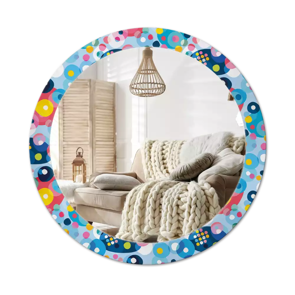 Kulaté dekorativní zrcadlo Barevná kola