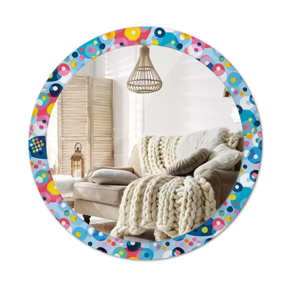 Kulaté dekorativní zrcadlo Barevná kola