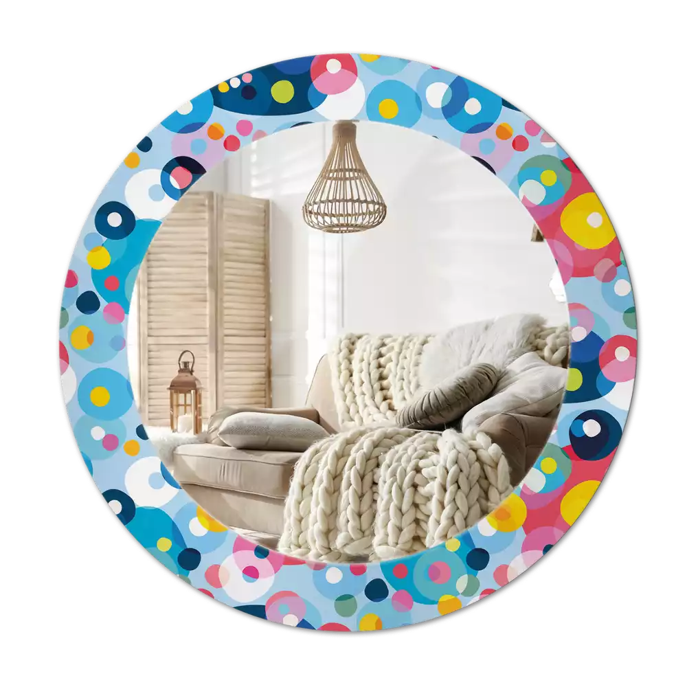 Kulaté dekorativní zrcadlo Barevná kola