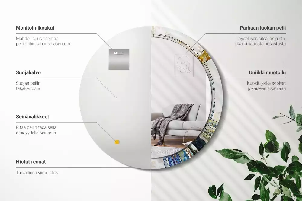 Kulaté dekorativní zrcadlo Vitráže