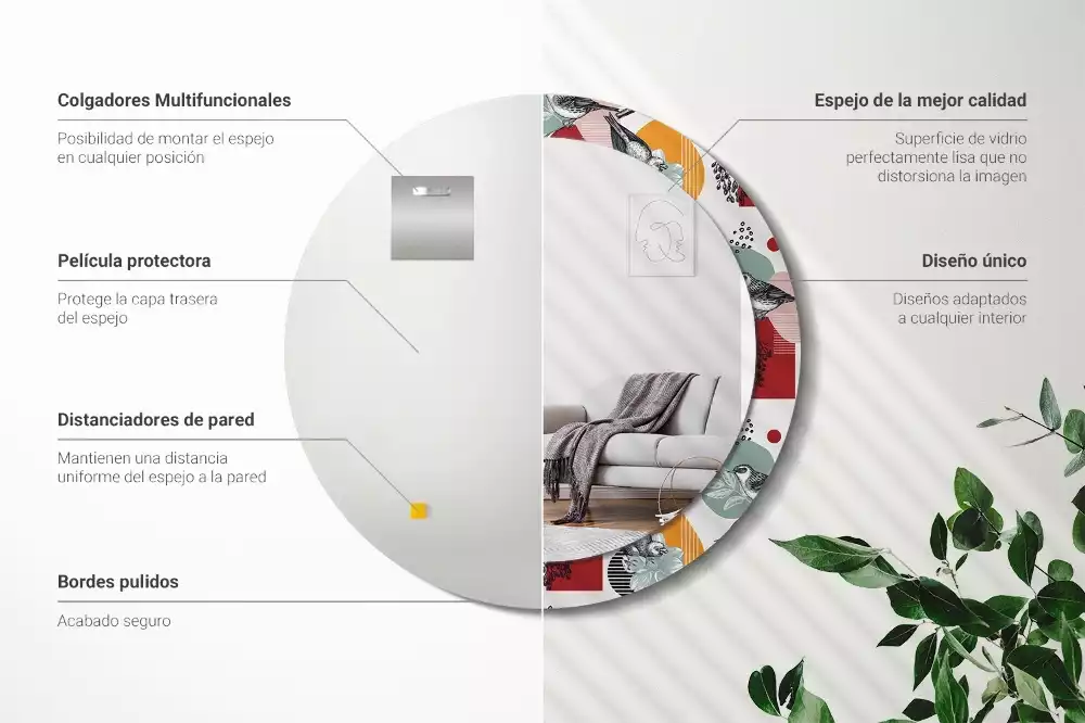 Kulaté dekorativní zrcadlo Vintage záplaty