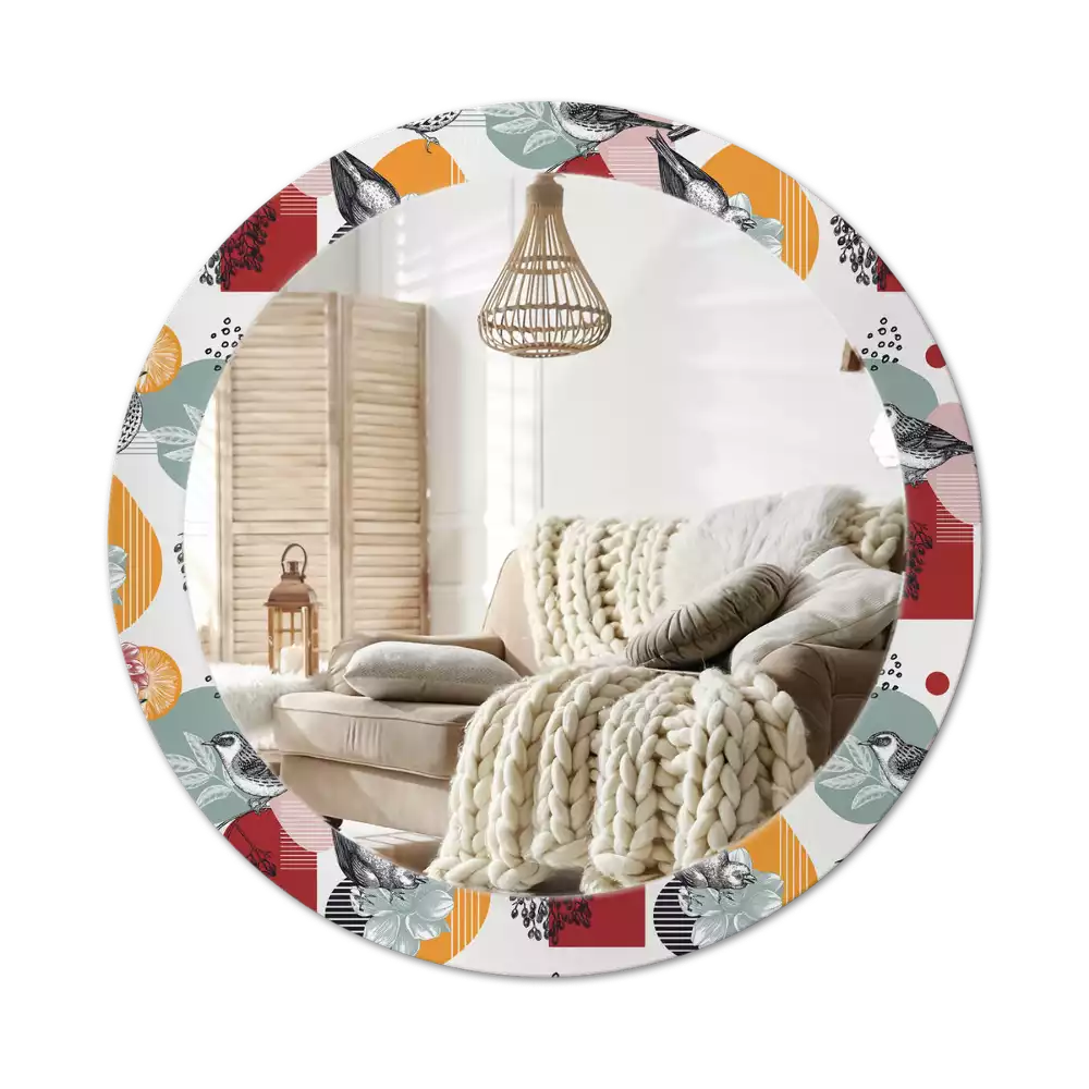 Kulaté dekorativní zrcadlo Vintage záplaty