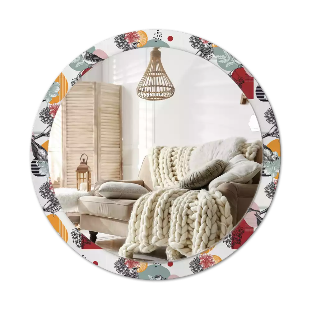 Kulaté dekorativní zrcadlo Vintage záplaty