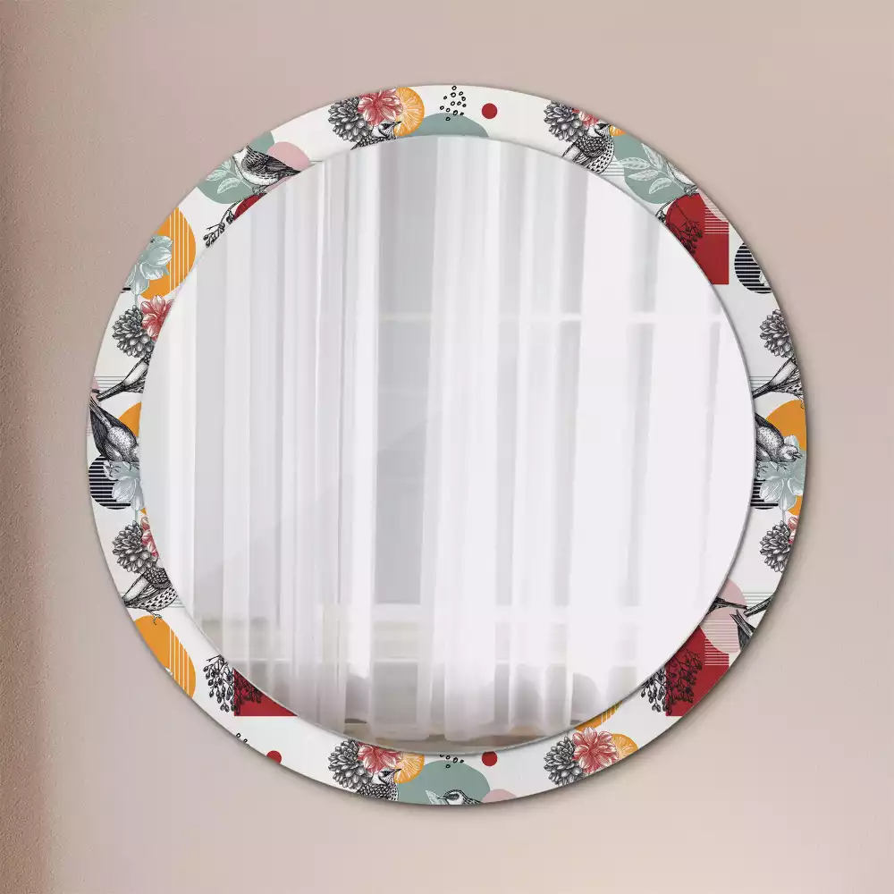 Kulaté dekorativní zrcadlo Vintage záplaty