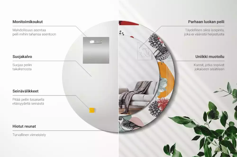 Kulaté dekorativní zrcadlo Vintage záplaty