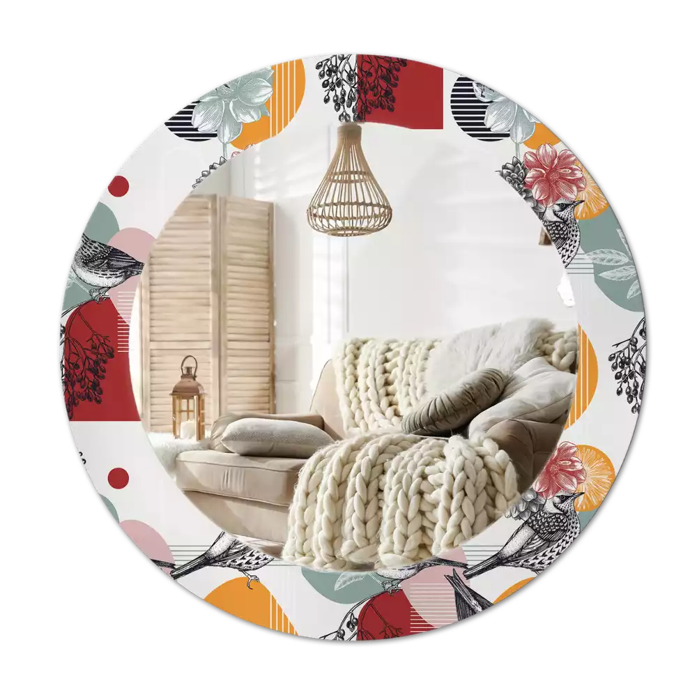 Kulaté dekorativní zrcadlo Vintage záplaty