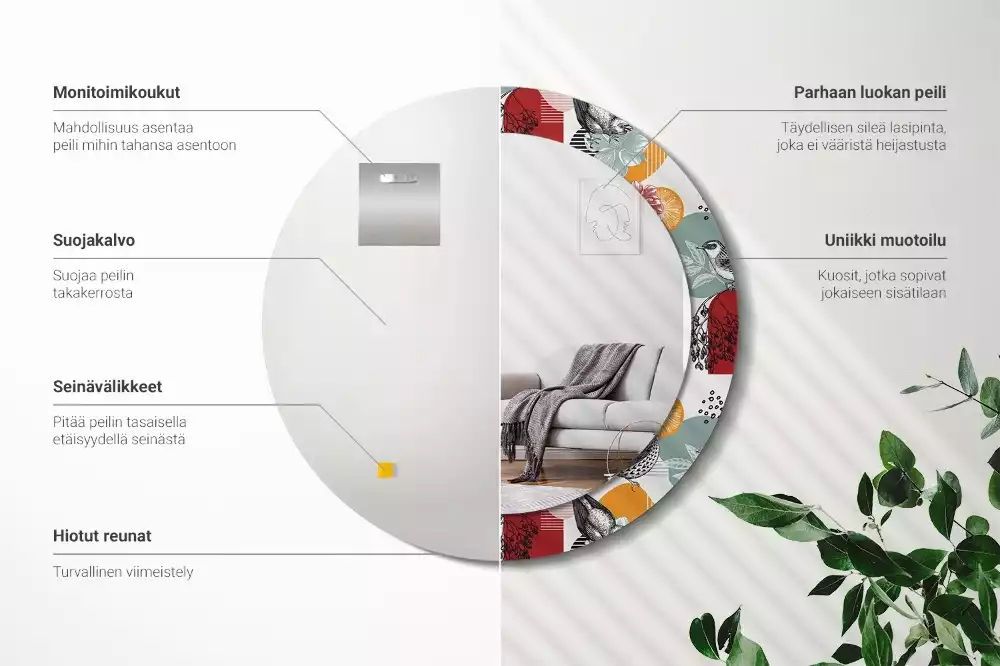 Kulaté dekorativní zrcadlo Vintage záplaty