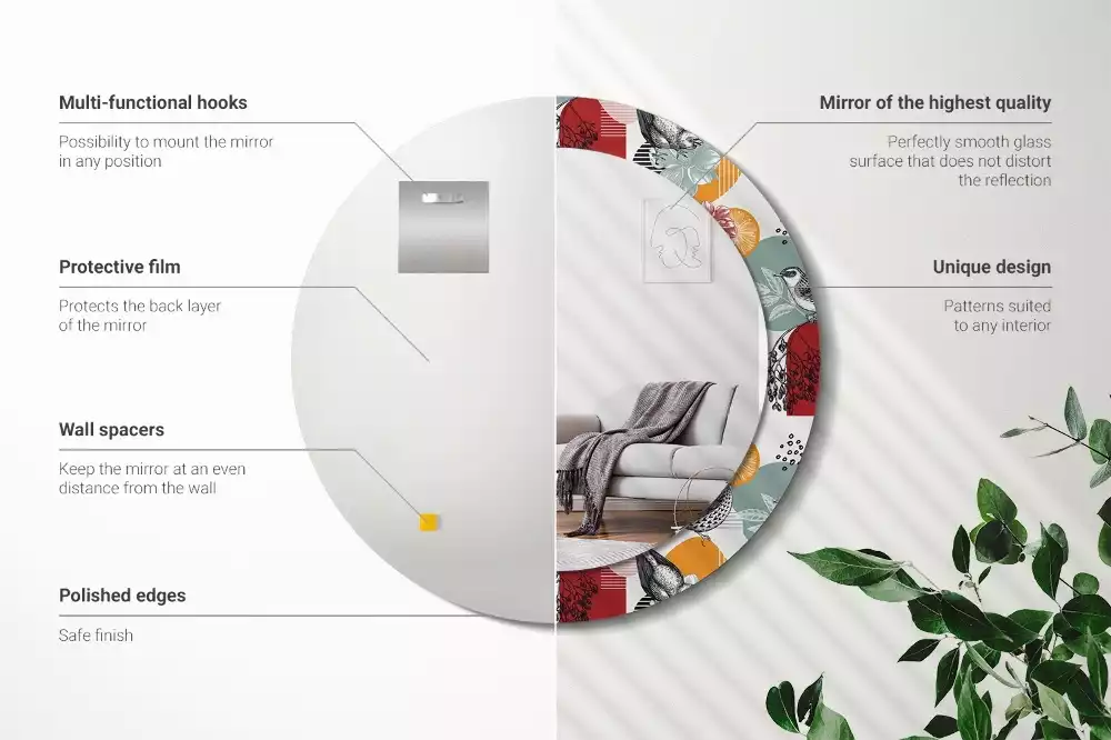 Kulaté dekorativní zrcadlo Vintage záplaty