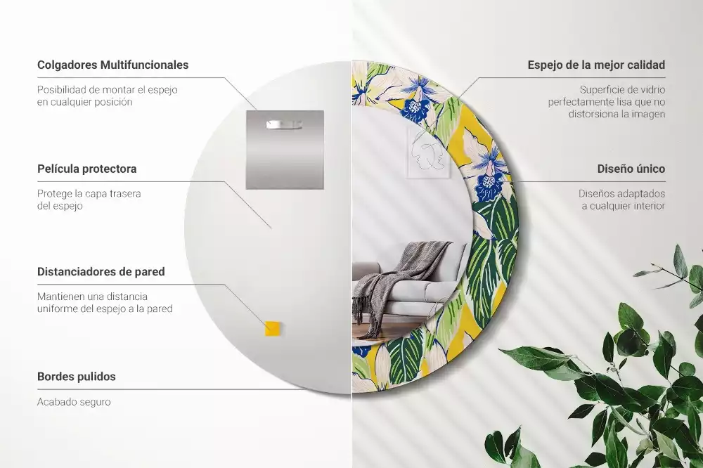 Kulaté dekorativní zrcadlo Orchideje