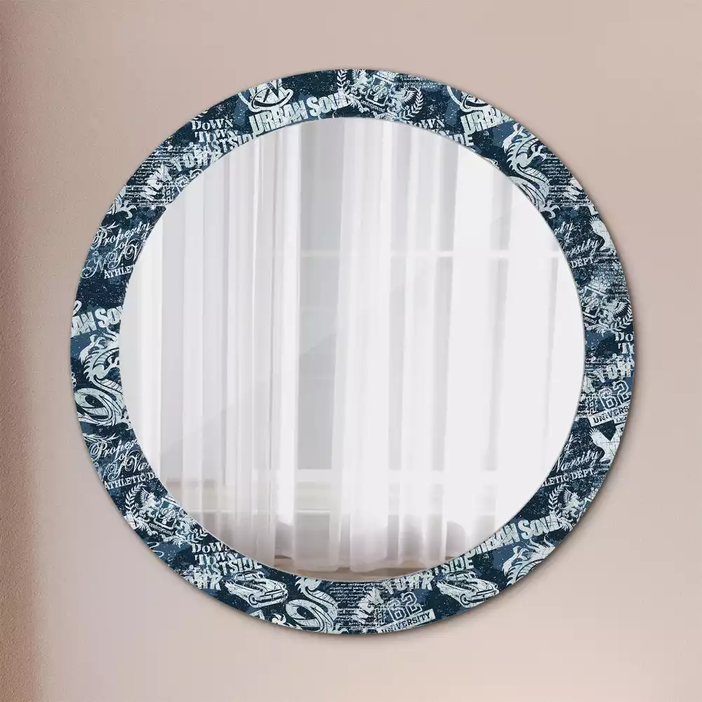 Kulaté dekorativní zrcadlo Koláž z New Yorku