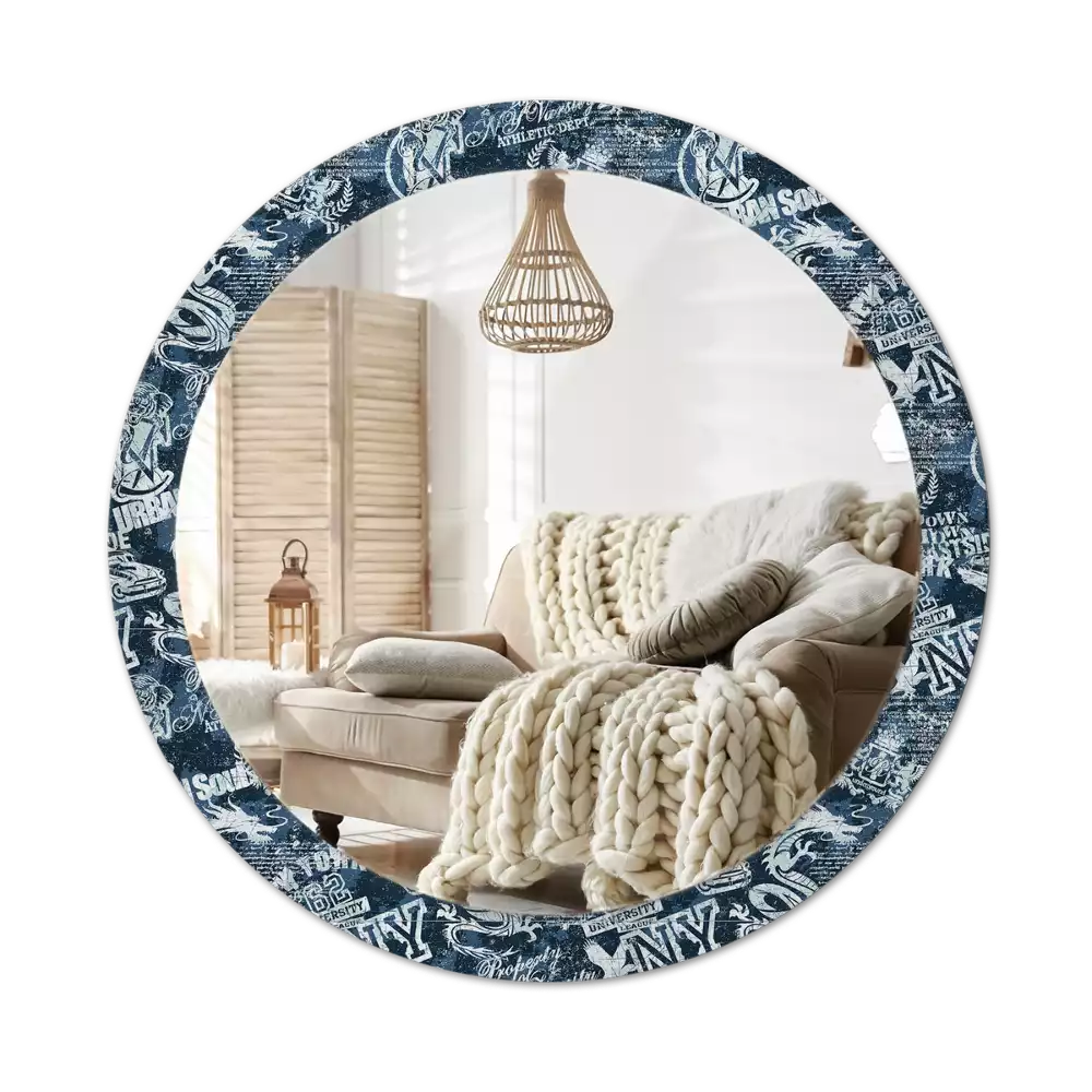 Kulaté dekorativní zrcadlo Koláž z New Yorku