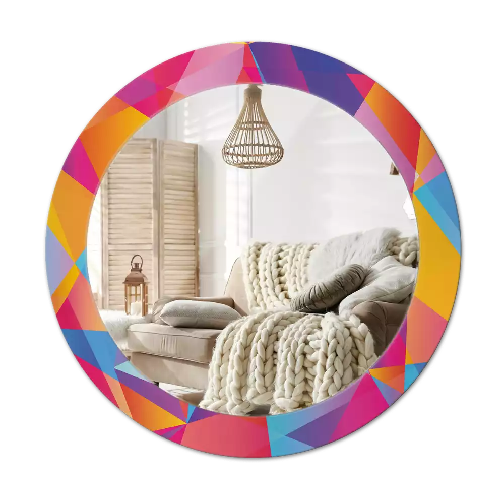 Kulaté dekorativní zrcadlo Geometrické složení