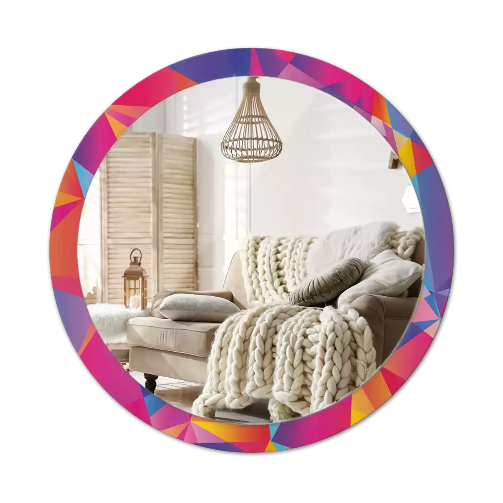 Kulaté dekorativní zrcadlo Geometrické složení