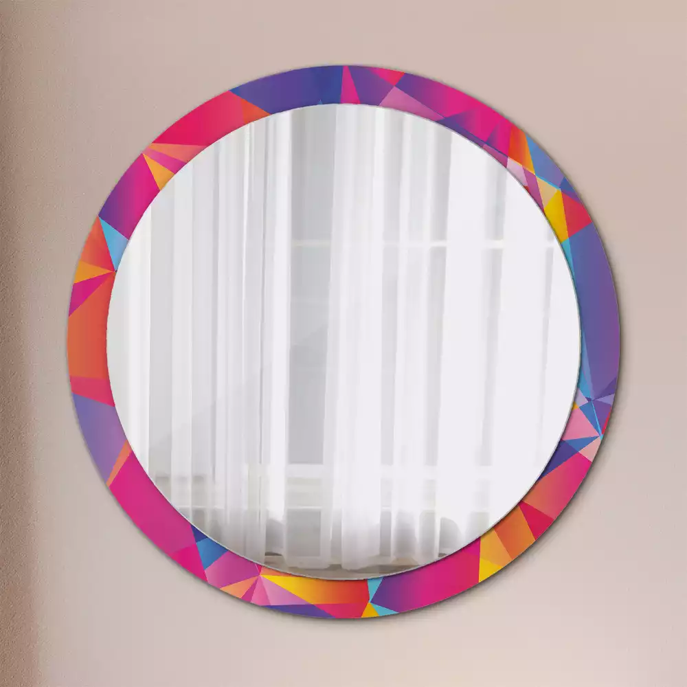Kulaté dekorativní zrcadlo Geometrické složení