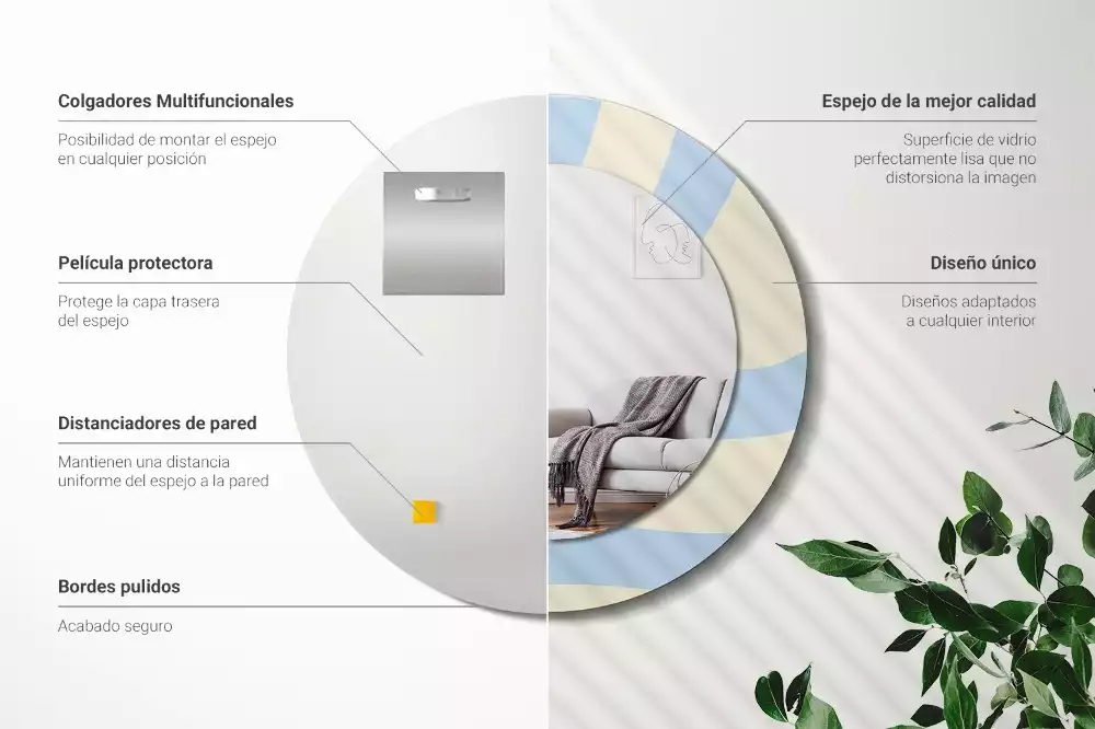 Kulaté dekorativní zrcadlo Abstraktní tvar