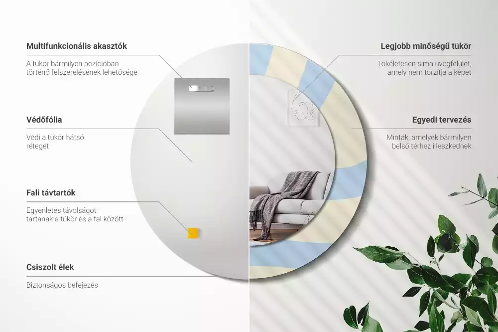 Kulaté dekorativní zrcadlo Abstraktní tvar