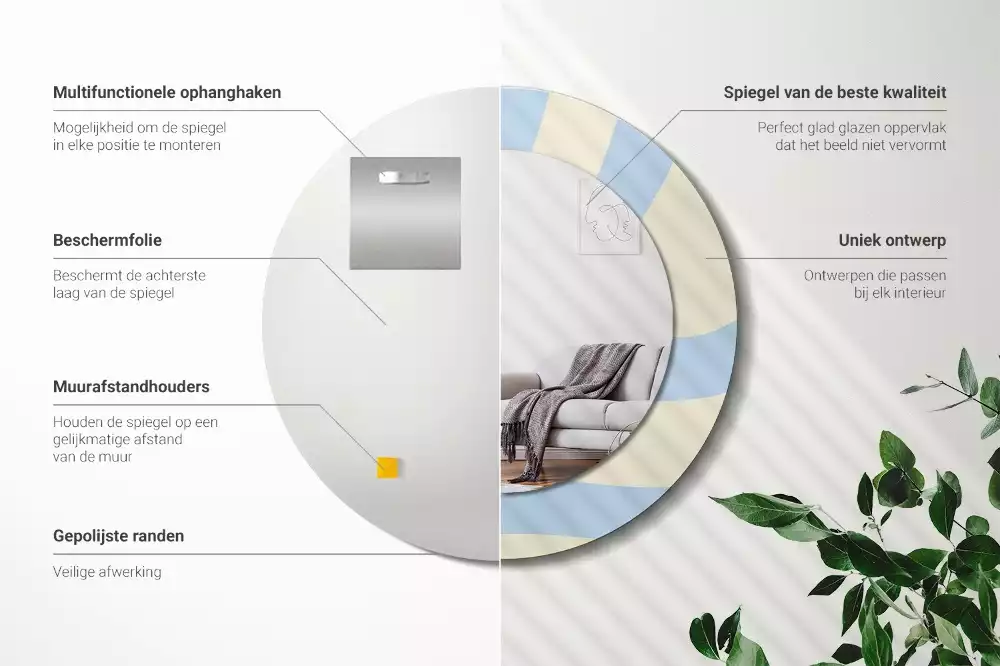 Kulaté dekorativní zrcadlo Abstraktní tvar
