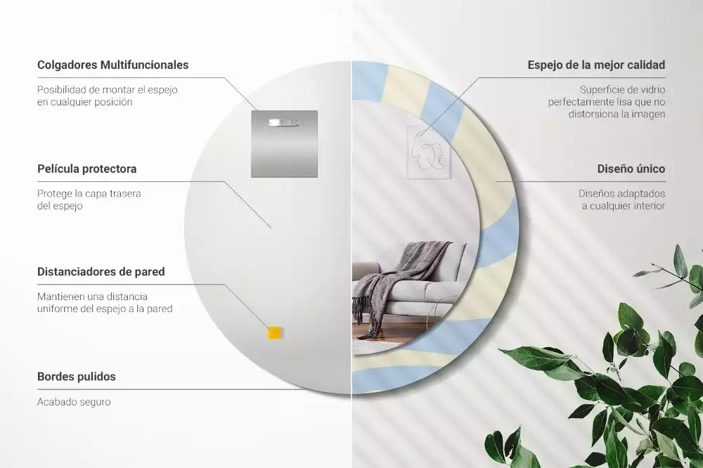 Kulaté dekorativní zrcadlo Abstraktní tvar