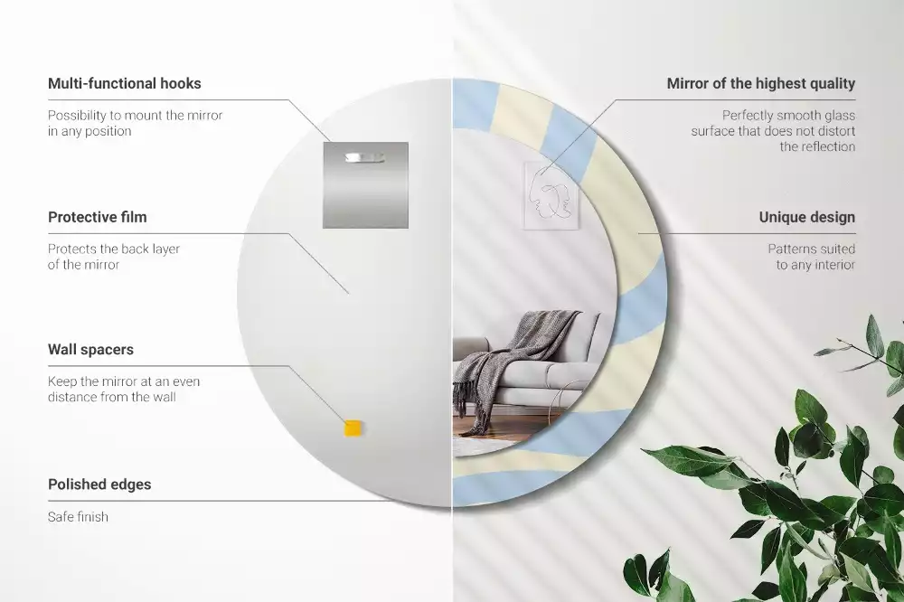 Kulaté dekorativní zrcadlo Abstraktní tvar