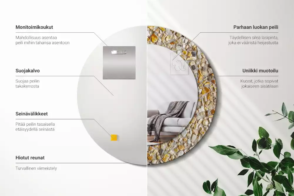 Kulaté dekorativní zrcadlo Terrazzo vzor