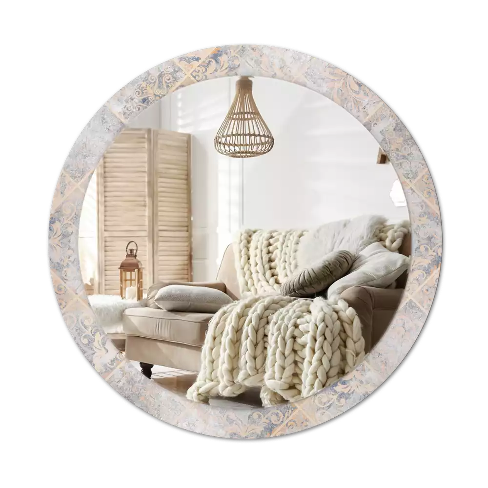 Kulaté dekorativní zrcadlo Odřené dlaždice