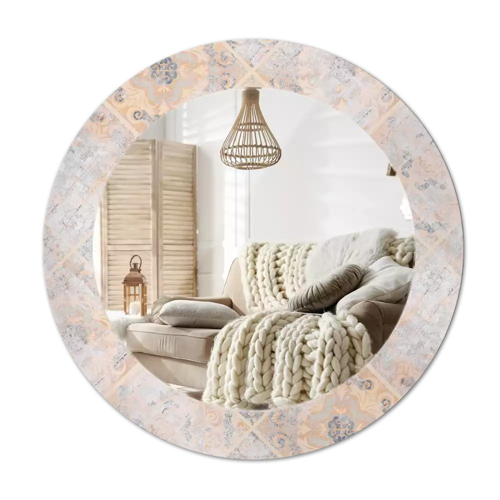 Kulaté dekorativní zrcadlo Odřené dlaždice