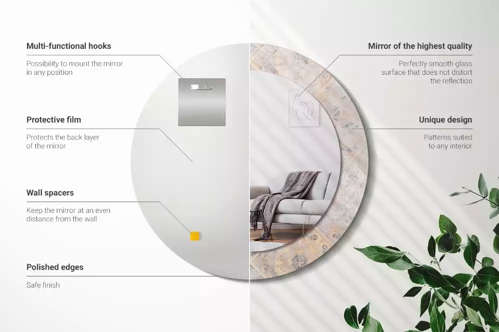 Kulaté dekorativní zrcadlo Odřené dlaždice