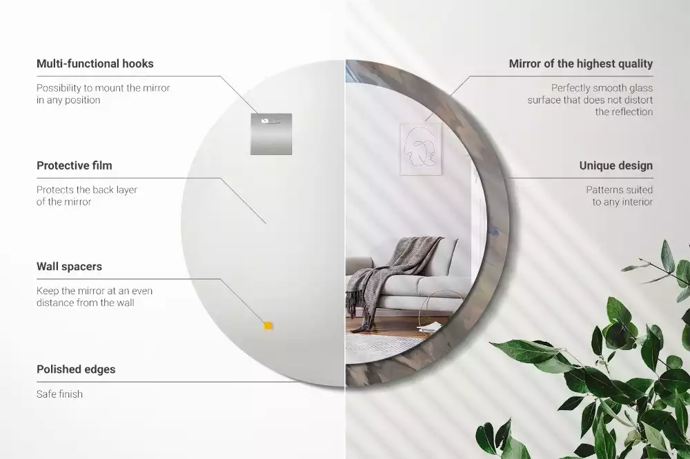 Kulaté dekorativní zrcadlo Abstraktní vlny