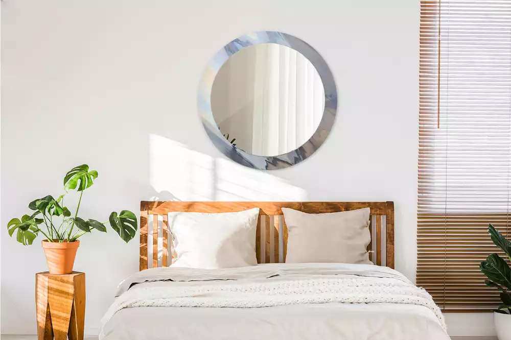 Kulaté dekorativní zrcadlo Abstraktní vlny