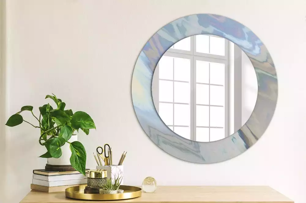 Kulaté dekorativní zrcadlo Abstraktní vlny