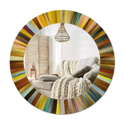 Kulaté dekorativní zrcadlo na zeď Barevné paprsky