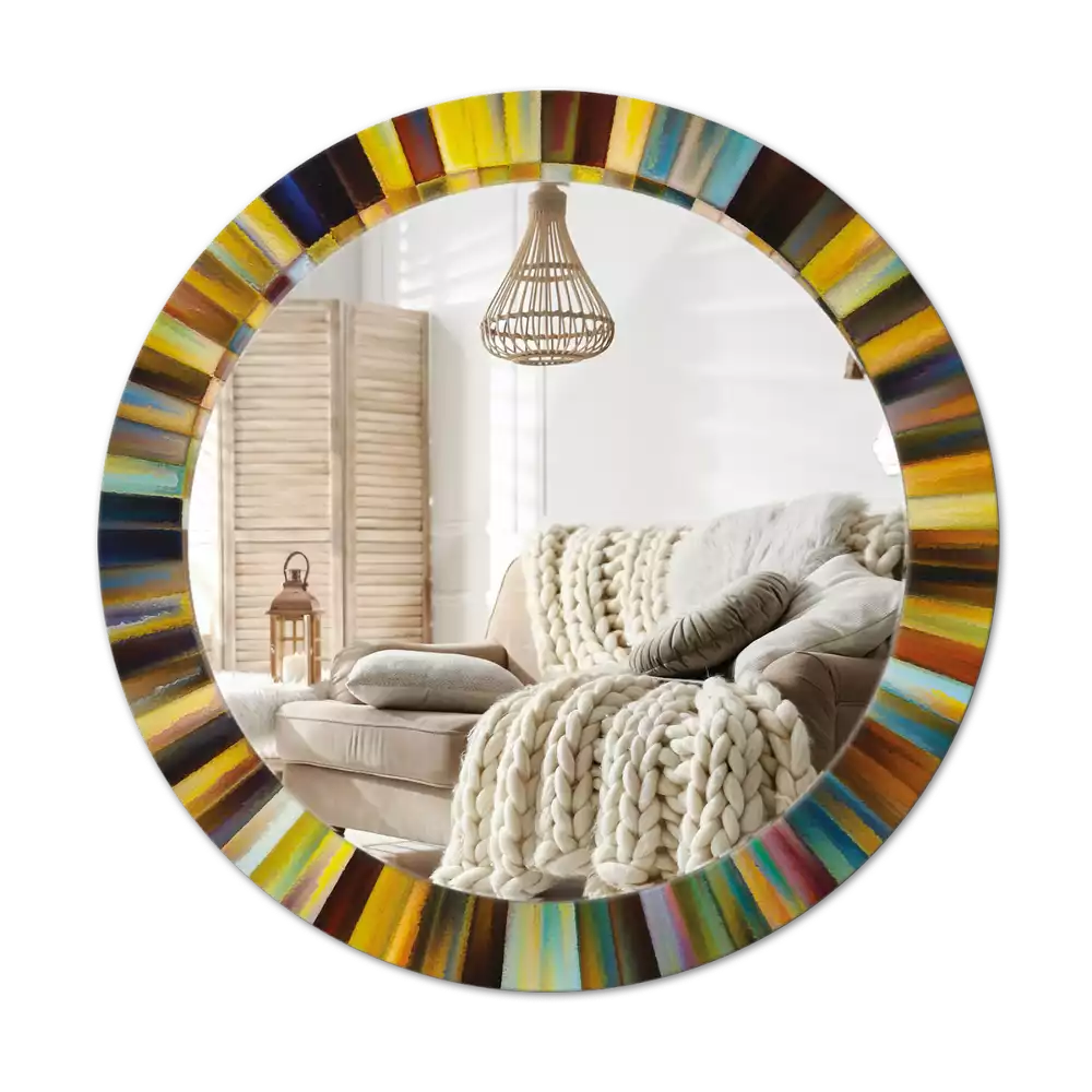 Kulaté dekorativní zrcadlo na zeď Barevné paprsky