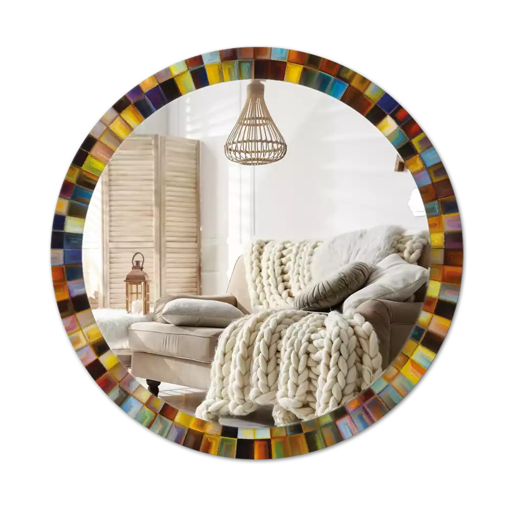 Kulaté dekorativní zrcadlo na zeď Barevné paprsky