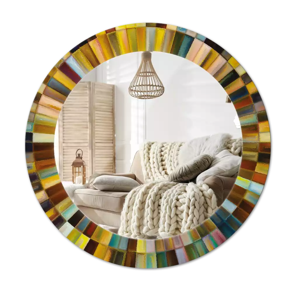 Kulaté dekorativní zrcadlo na zeď Barevné paprsky