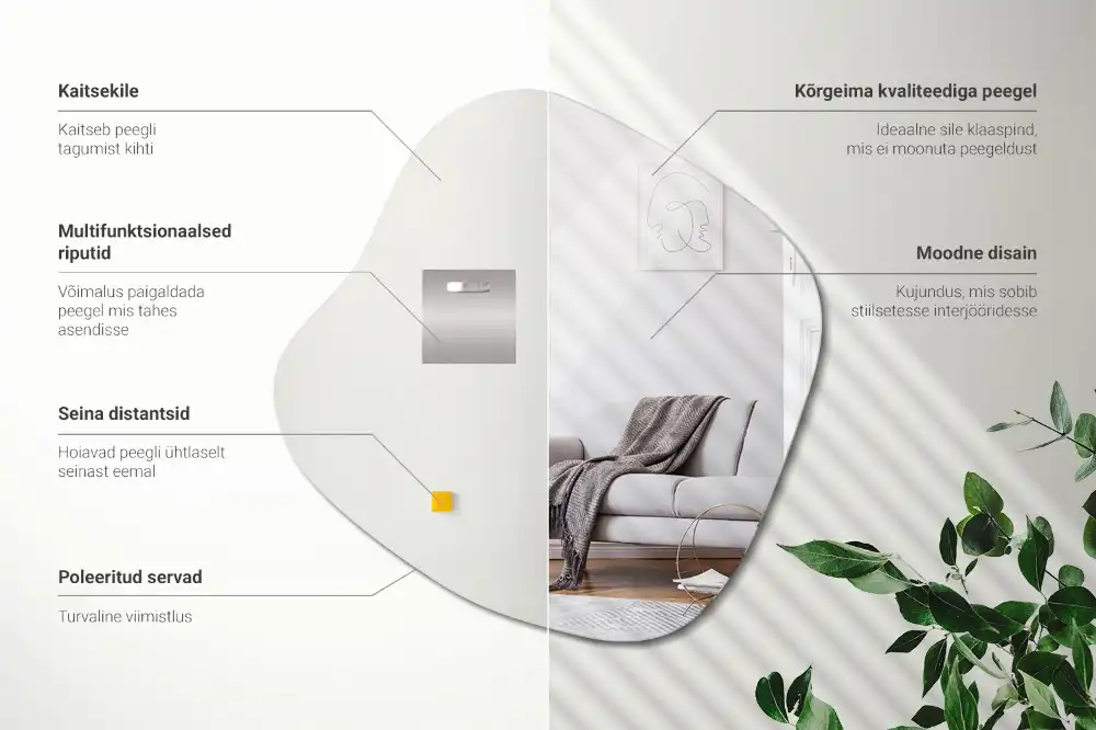 Zrcadlo ve tvaru skvrny efektní doplněk