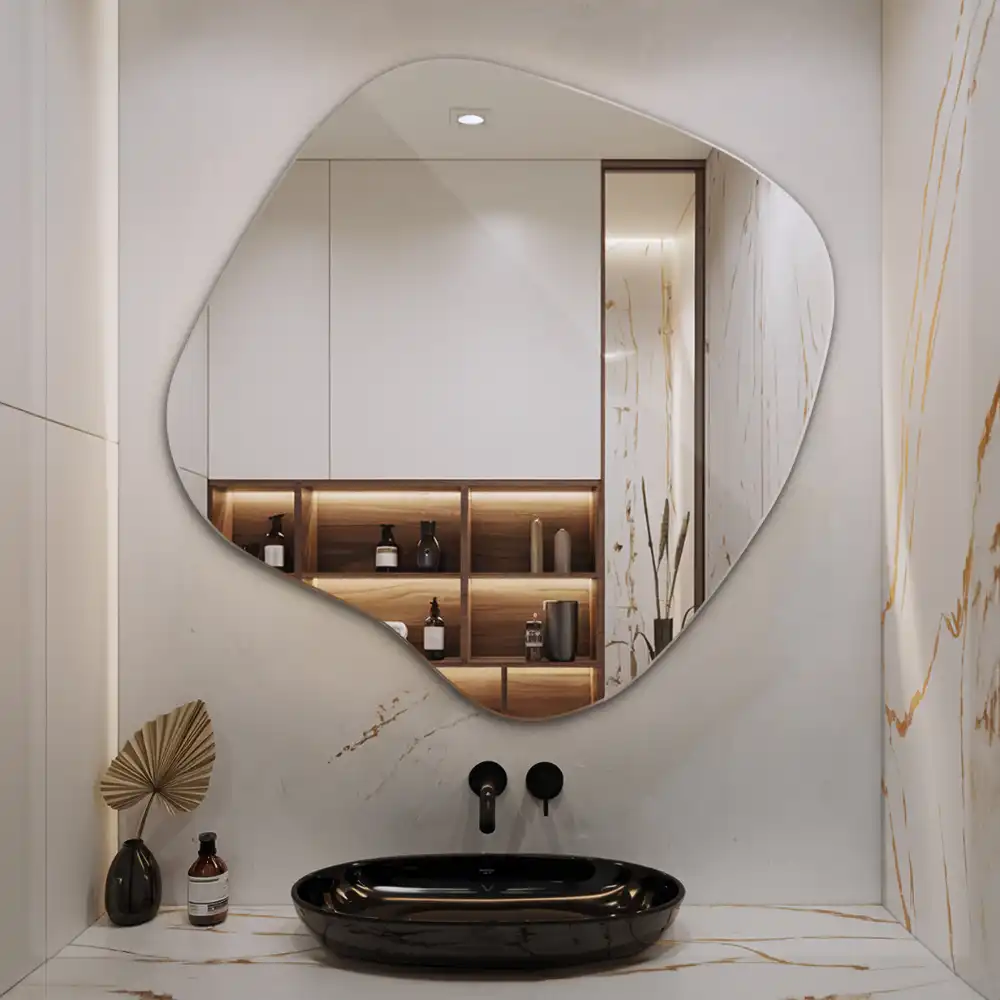 Zrcadlo ve tvaru skvrny efektní doplněk