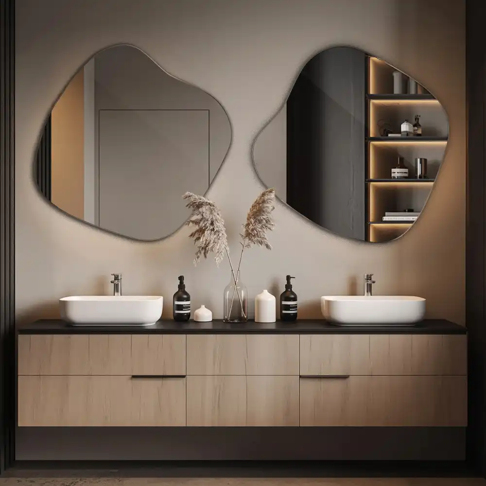 Zrcadlo ve tvaru skvrny efektní doplněk