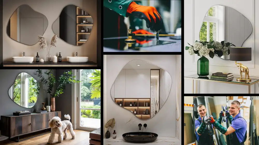 Zrcadlo ve tvaru skvrny efektní doplněk